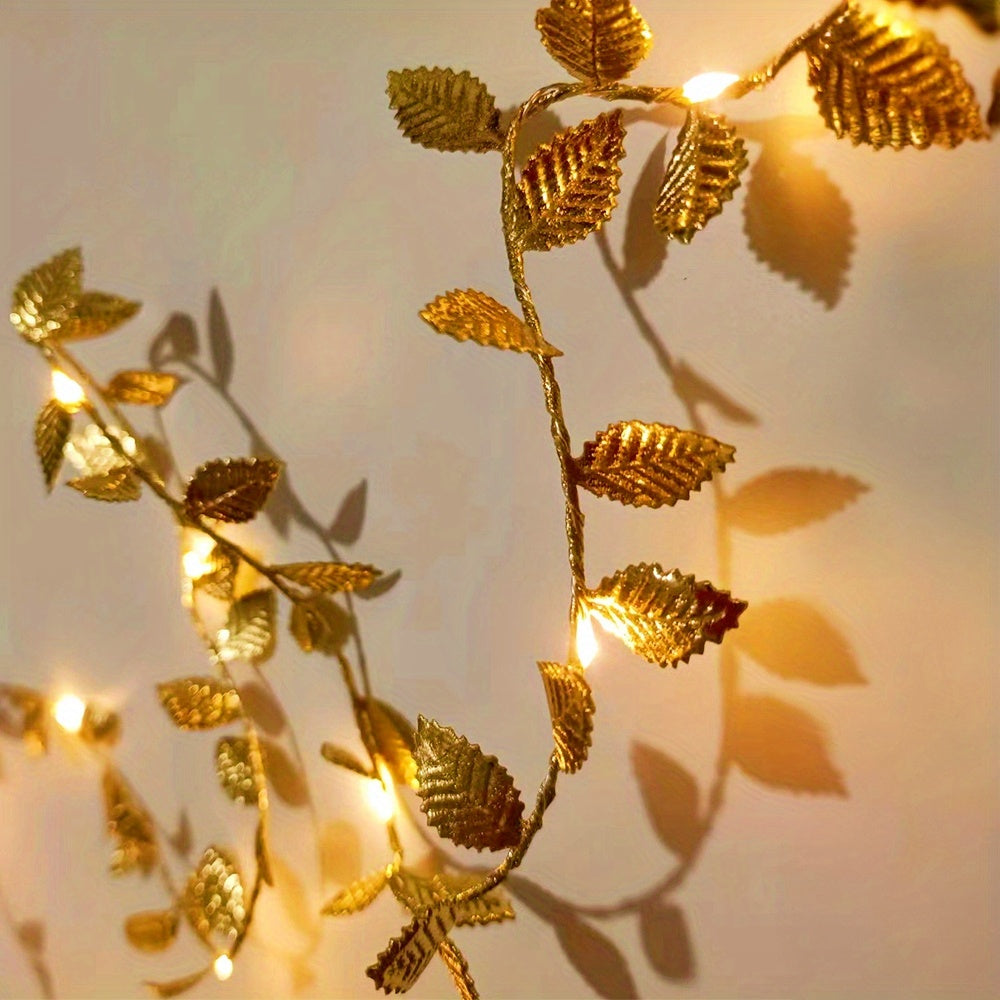 FairyLume – Elegante Gouden Blad Lichtslinger