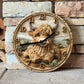 HighlandCharm Klok – Rustieke Wandklok met Koeienmotief