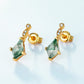 Elegant Moosagaat en Witte Zirkon Sieraad Set - Lana