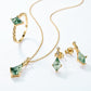 Elegant Moosagaat en Witte Zirkon Sieraad Set - Lana