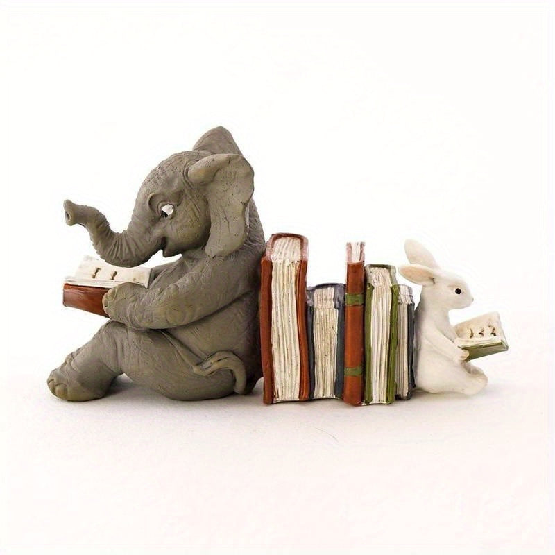 Charming - Speelse Olifant en Konijn Boekensteunen