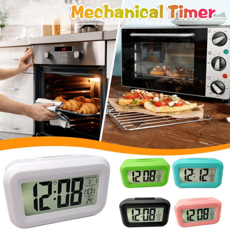 SmartAlarm Clock – Compact LCD Wekker met Geluid en Temperatuur