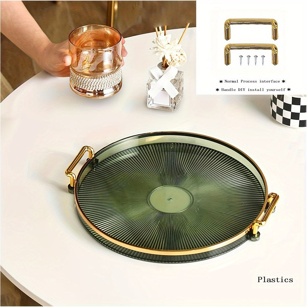 Gilded Elegance – Luxe Serveerschaal met Gouden Handgrepen