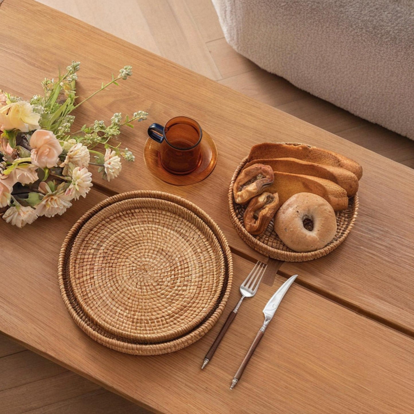 RattanCharm - Elegante Handgeweven Serveerschaal van Rotan