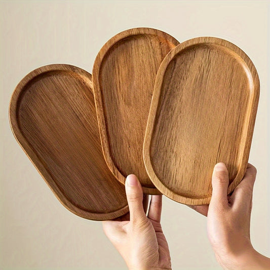 ChicTray - Elegant Ovaal Dienblad van Massief Hout