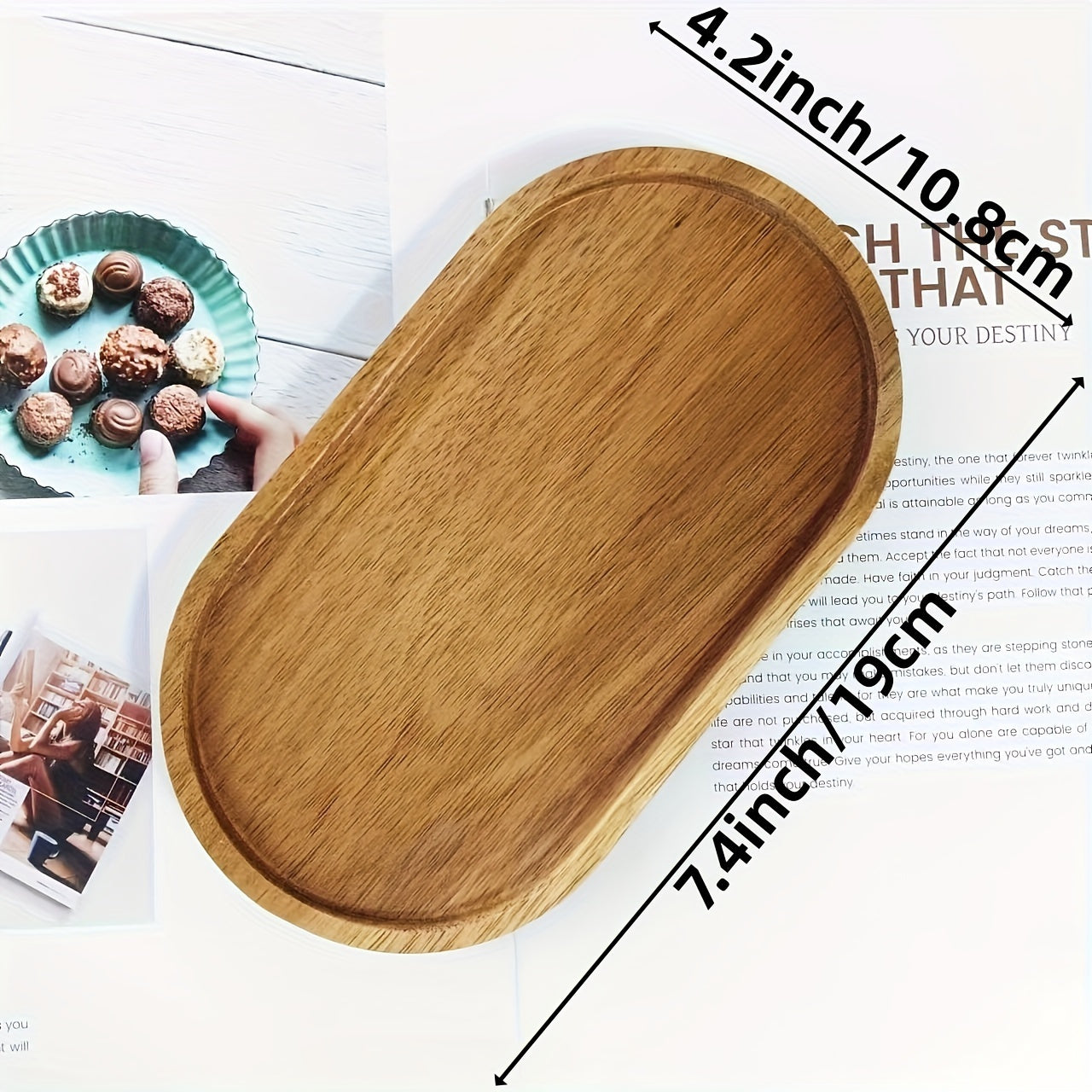 ChicTray - Elegant Ovaal Dienblad van Massief Hout