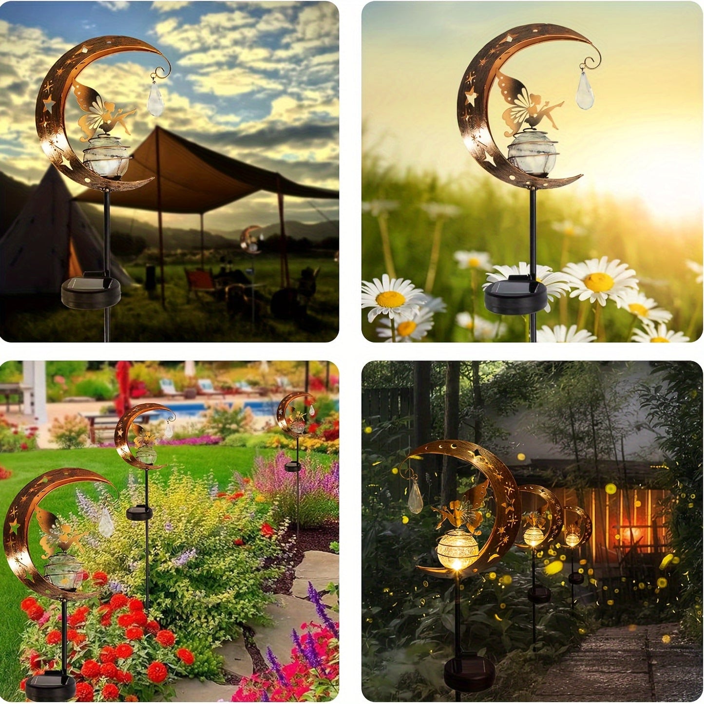 MoonGlow – Magische Tuinlamp met Zon & Maan