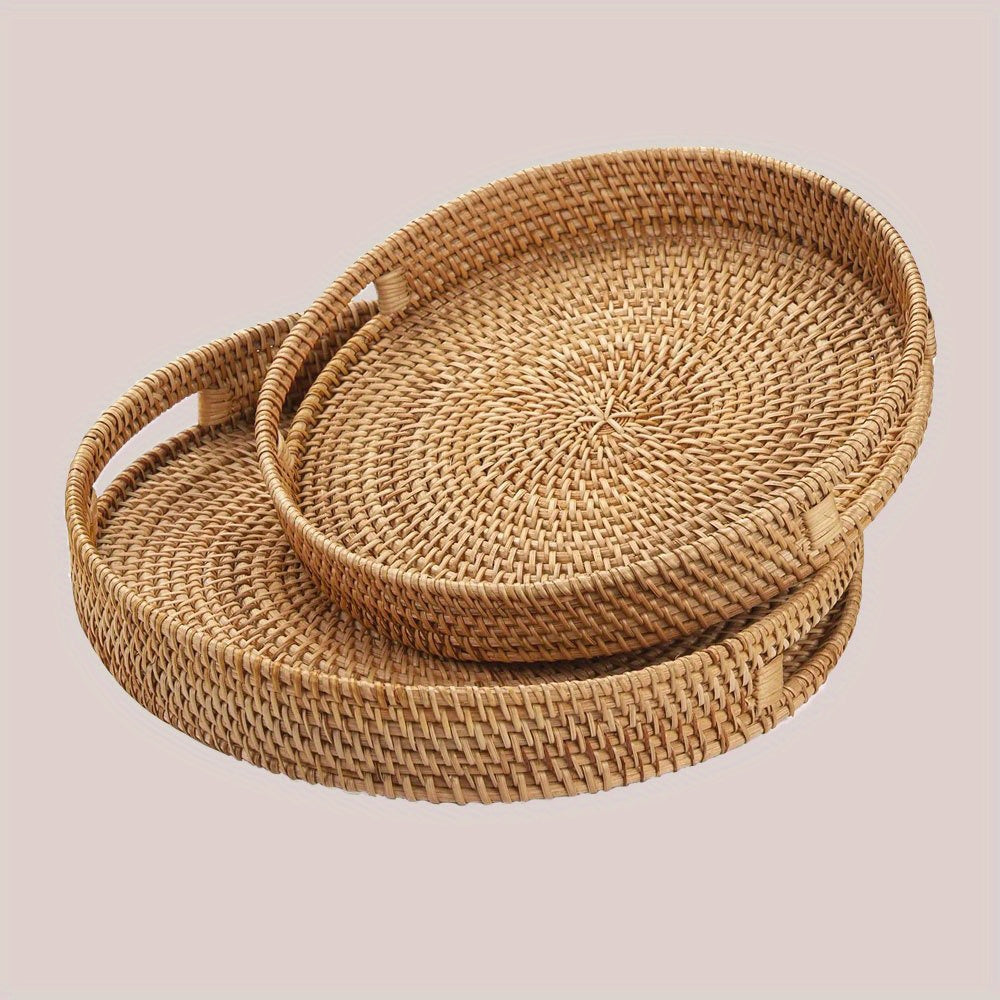 RattanServe - Elegant Handgemaakt Dienblad van Natuurlijk Rotan