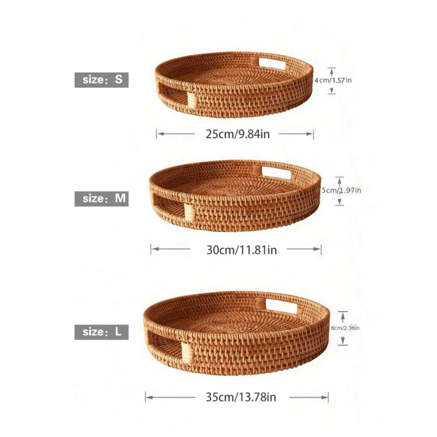 RattanServe - Elegant Handgemaakt Dienblad van Natuurlijk Rotan