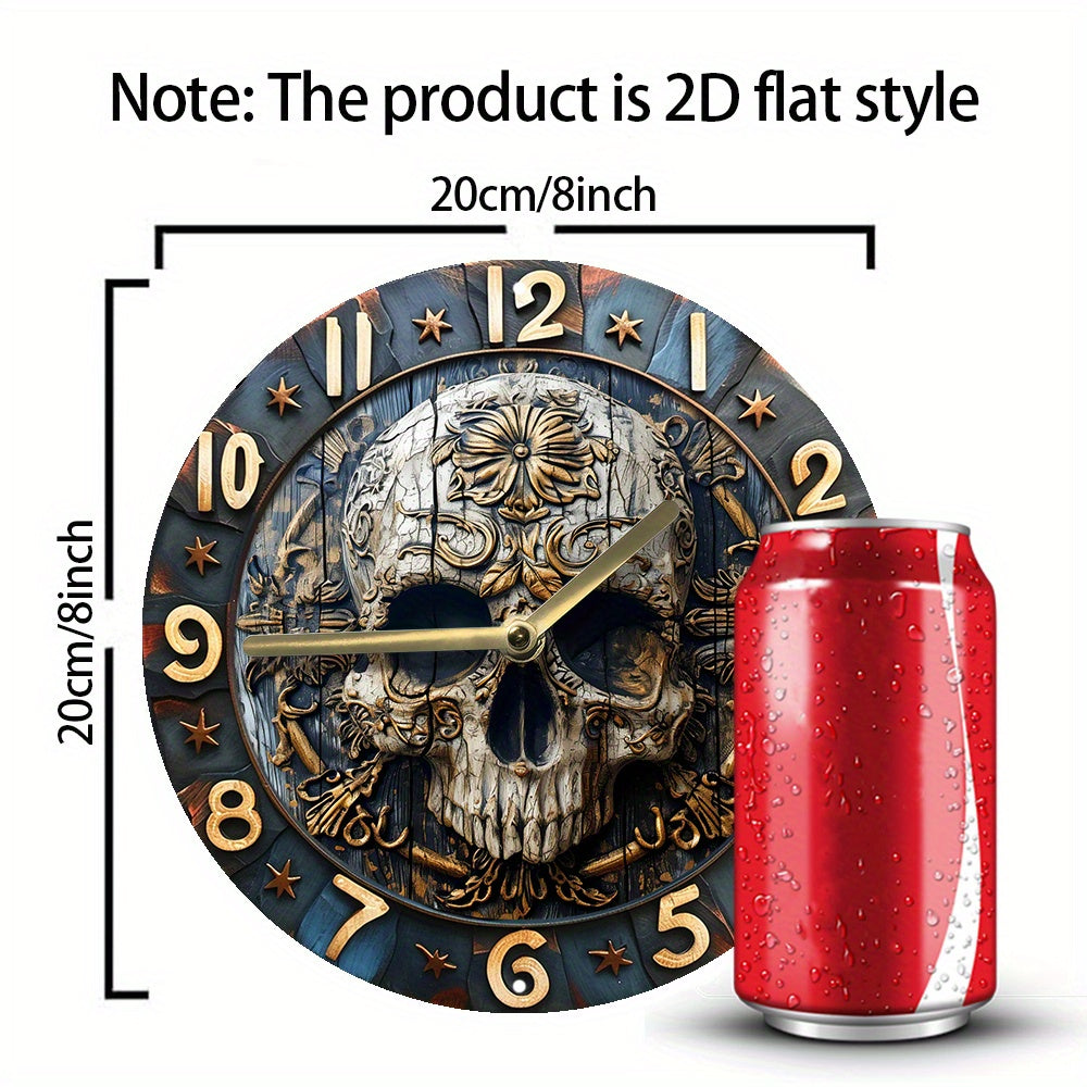 SkullTime Clock - Modern Aluminium Wandklok met Schedel