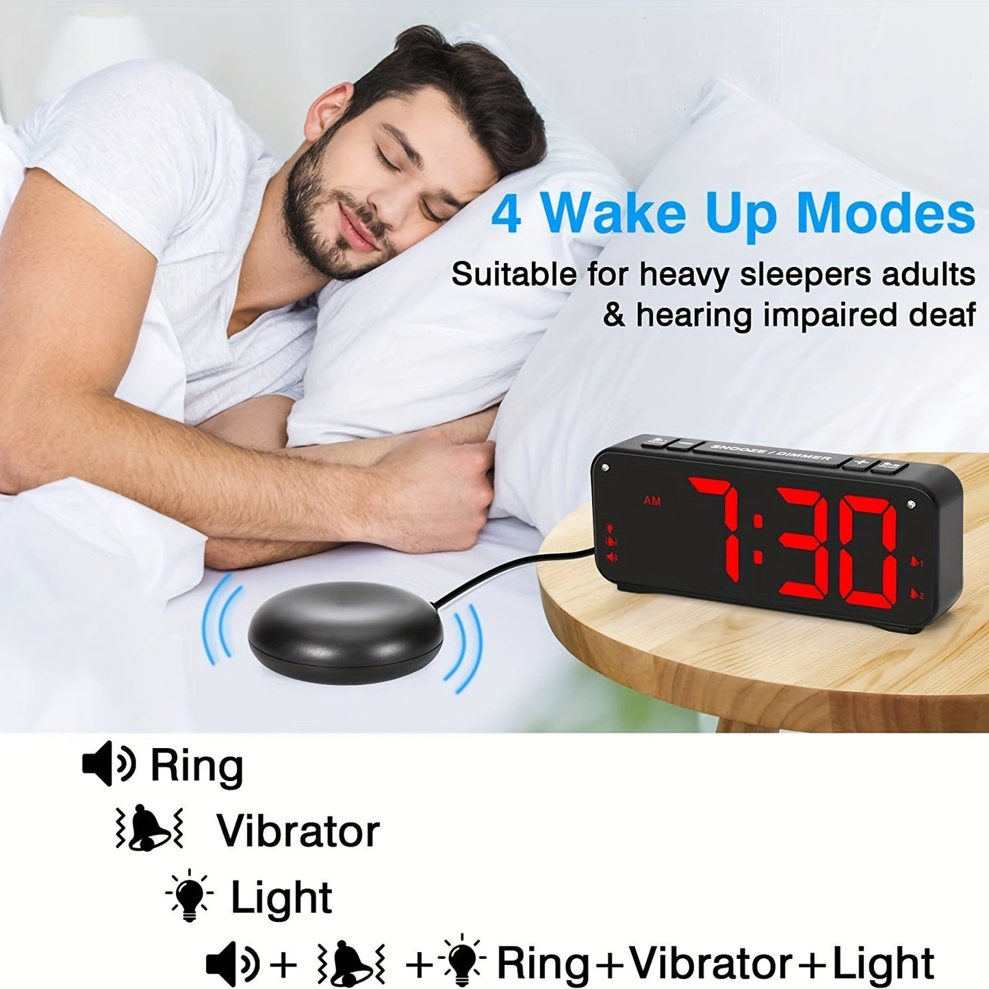 LoudClock - Premium Vibrerende Wekker met LED Scherm