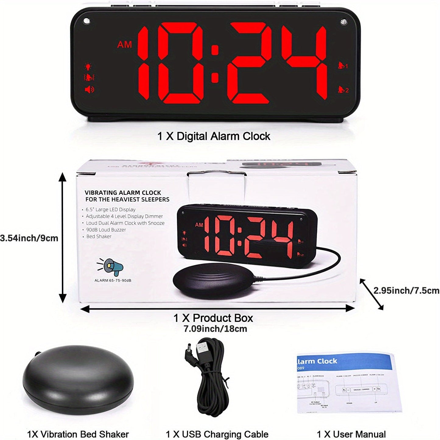 LoudClock - Premium Vibrerende Wekker met LED Scherm
