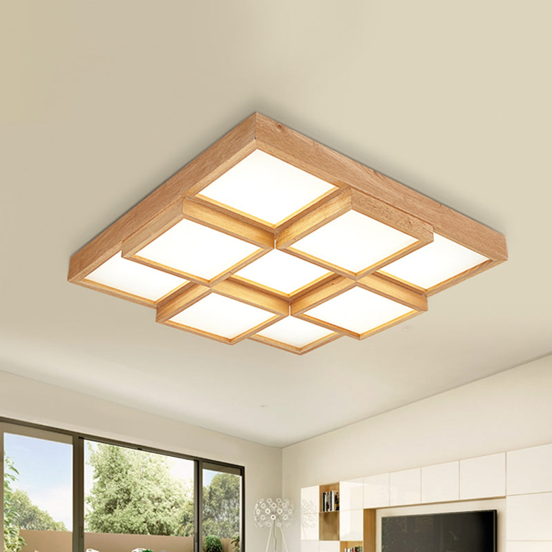 RusticGlow Pendant - Meerdere Lichten in Natuurlijk Hout