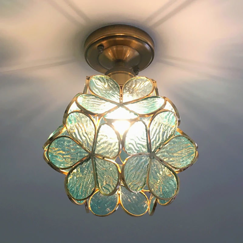 FloralGlow Retro Plafondlamp -  Retro Tiffany Plafondlamp voor een Betoverend Interieur