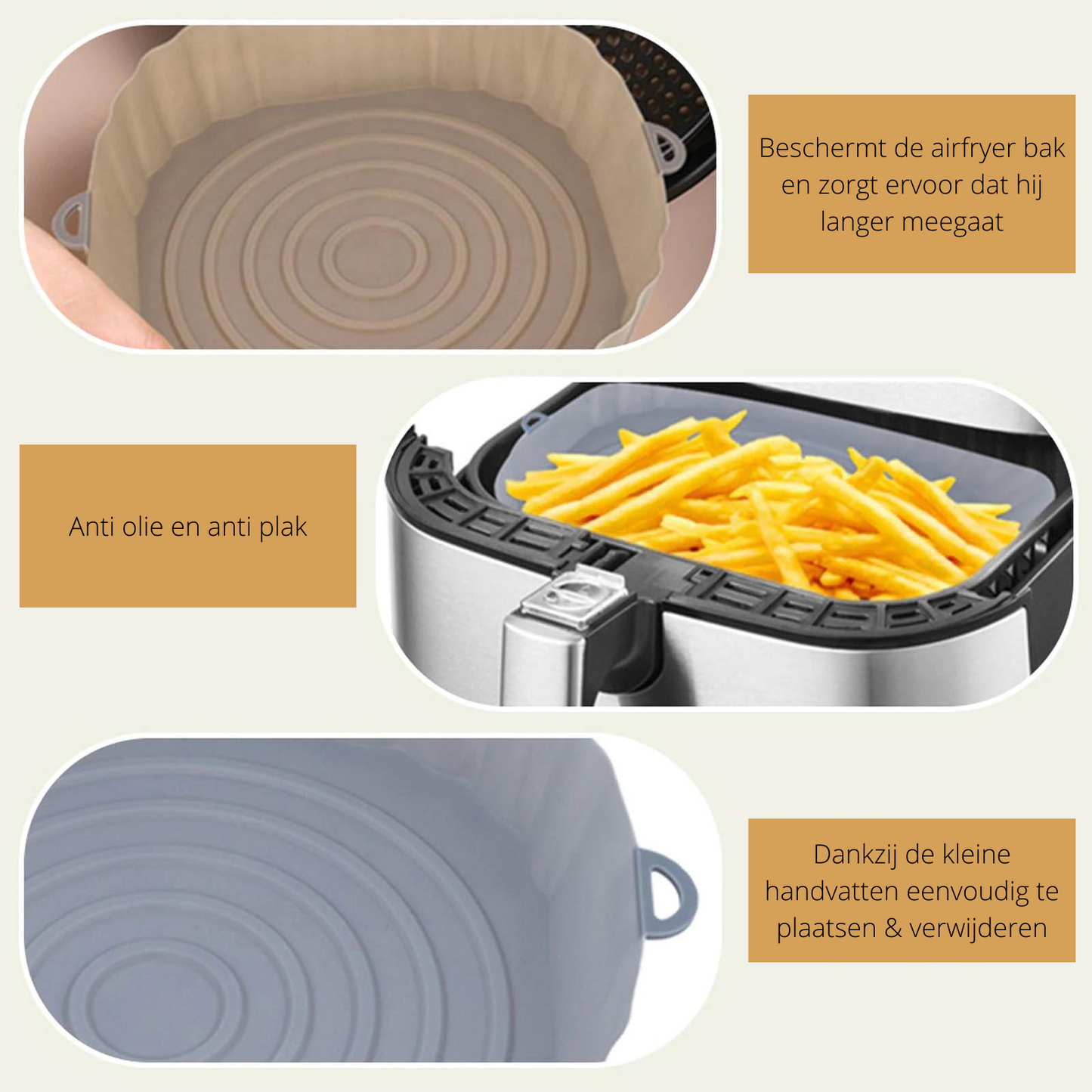 SiliconFry Tray – Herbruikbare Airfryer Vorm voor Vaatwasser
