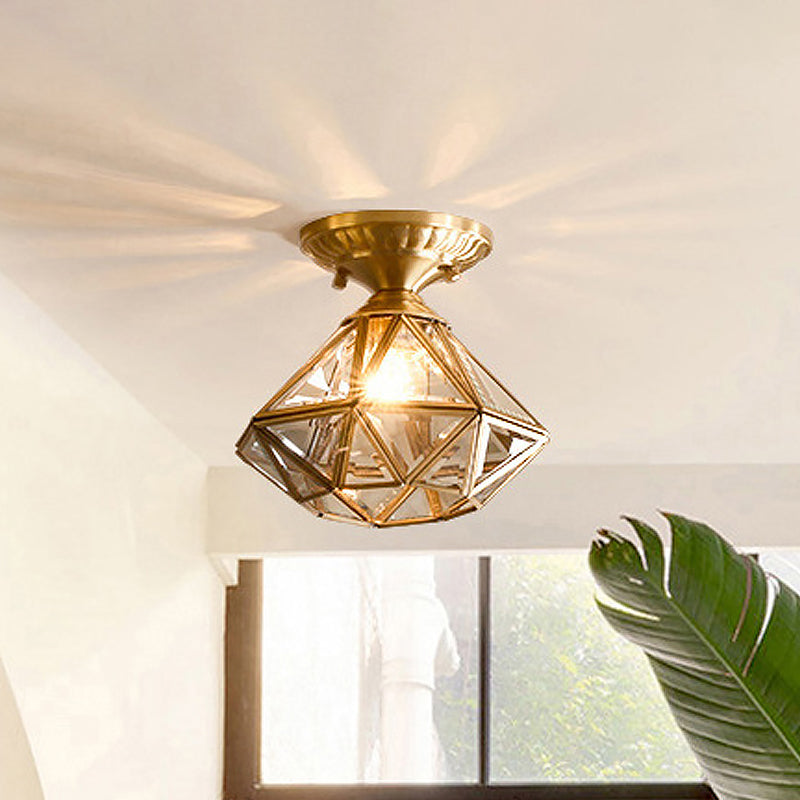 StarLuxe Ceiling - Traditionele Messing Plafondlamp met Glas
