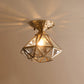 StarLuxe Ceiling - Traditionele Messing Plafondlamp met Glas