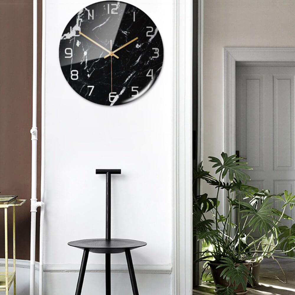 Stijlvolle Marmeren Wandklok met Geruisloze Mechanisme