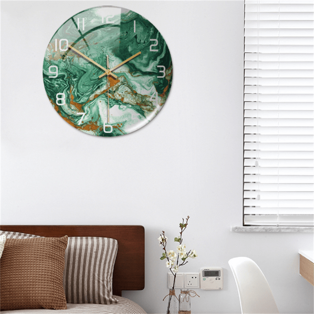 Stijlvolle Marmeren Wandklok met Geruisloze Mechanisme
