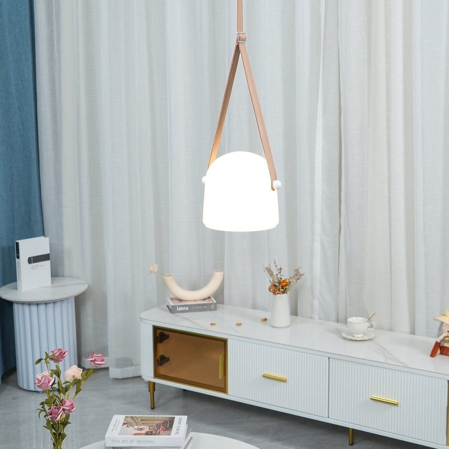 LunaMona Plafondlamp - Moderne Hanglamp van Metaal en Glas