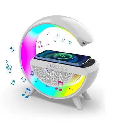 GlowHub - Multifuntionele Oplaadbare Speaker met Wekker en Sfeerlicht