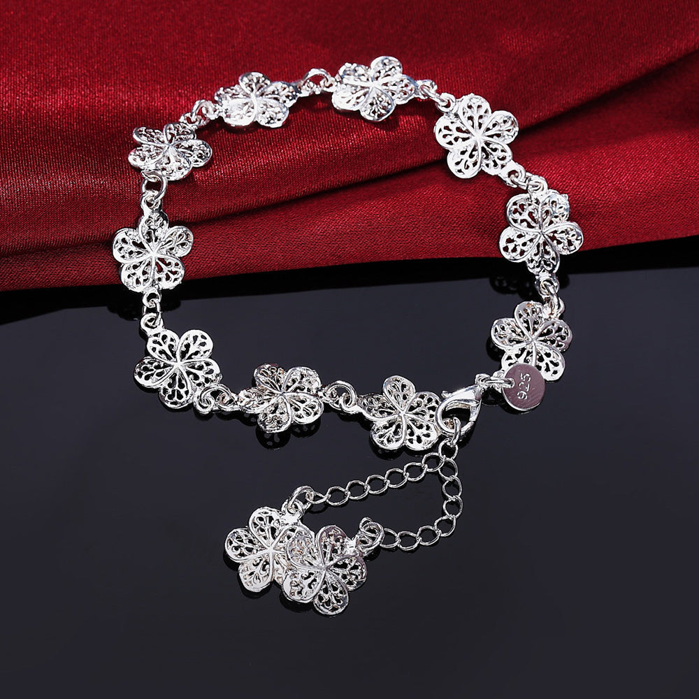 Elegante Zilveren Filigraan Armband met Unieke Schakels