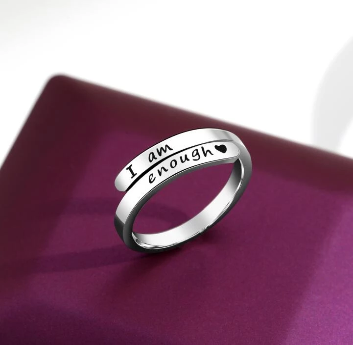 Empower Yourself with the "I Am Enough" Silver Ring | Boost Your Confidence and Strength