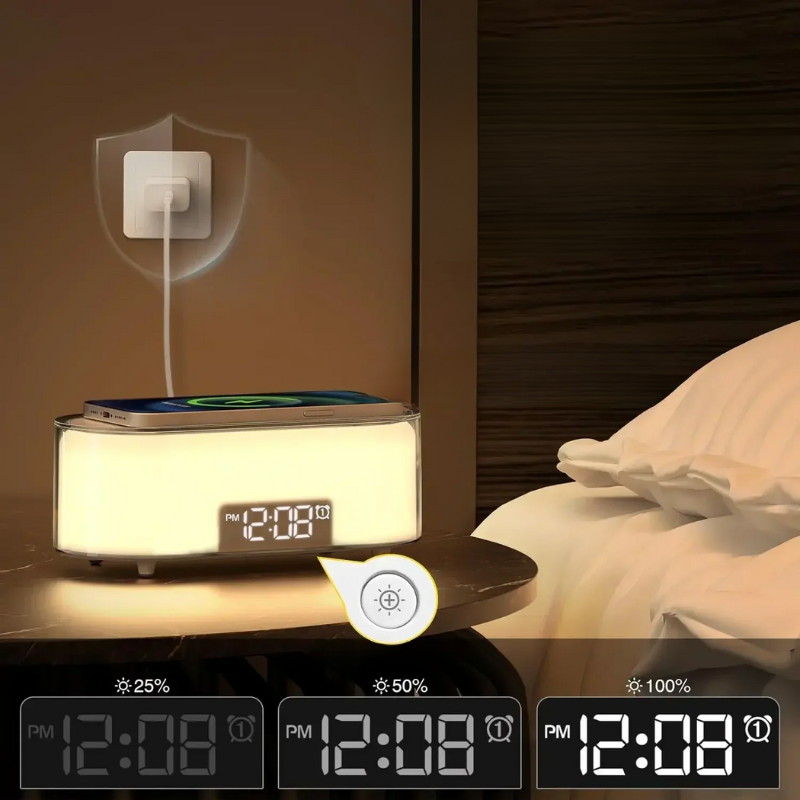 SmartCharge - Elegant Draadloos Oplaadstation met Wekfunctie