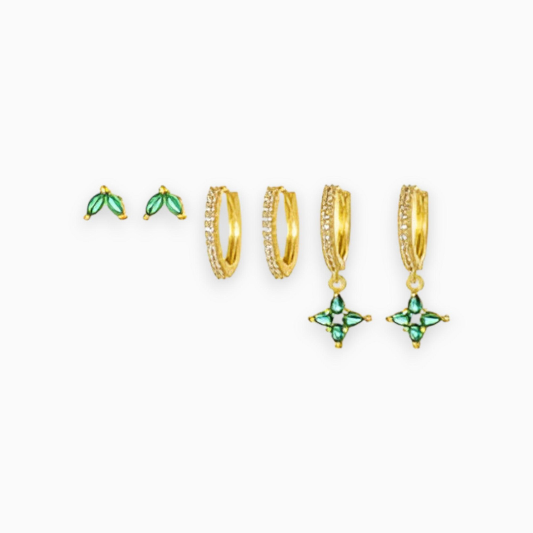 GoldGleam Earrings - Elegante Oorbellen Set