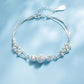 Elegante Zilveren Armband met Meerdere Stralende Parels