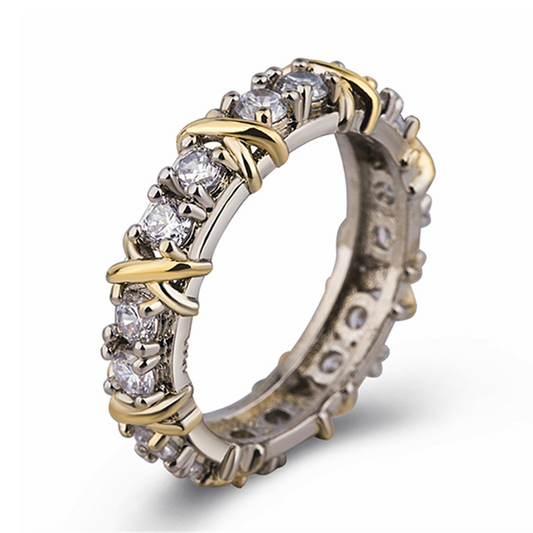 Auryn Ring - Elegante Platina Kruis Sieraad