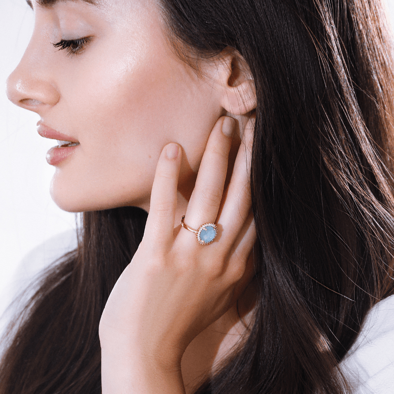 Elowen Glow Ring - Mystieke Cocktailring met Elegant Design