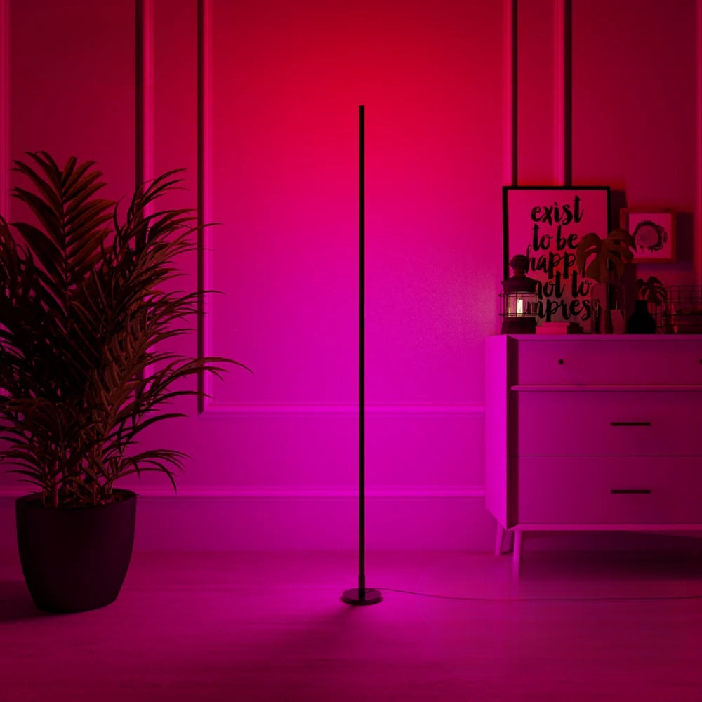 Aura LED Vloerlamp – Minimalistische Kleurenlamp met Afstandsbediening