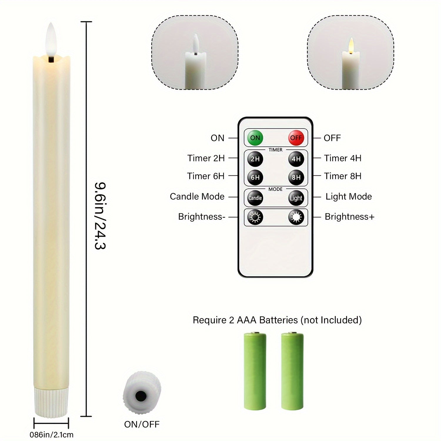 Eebuss Flameless Kegelkaarsen – Realistisch LED-effect