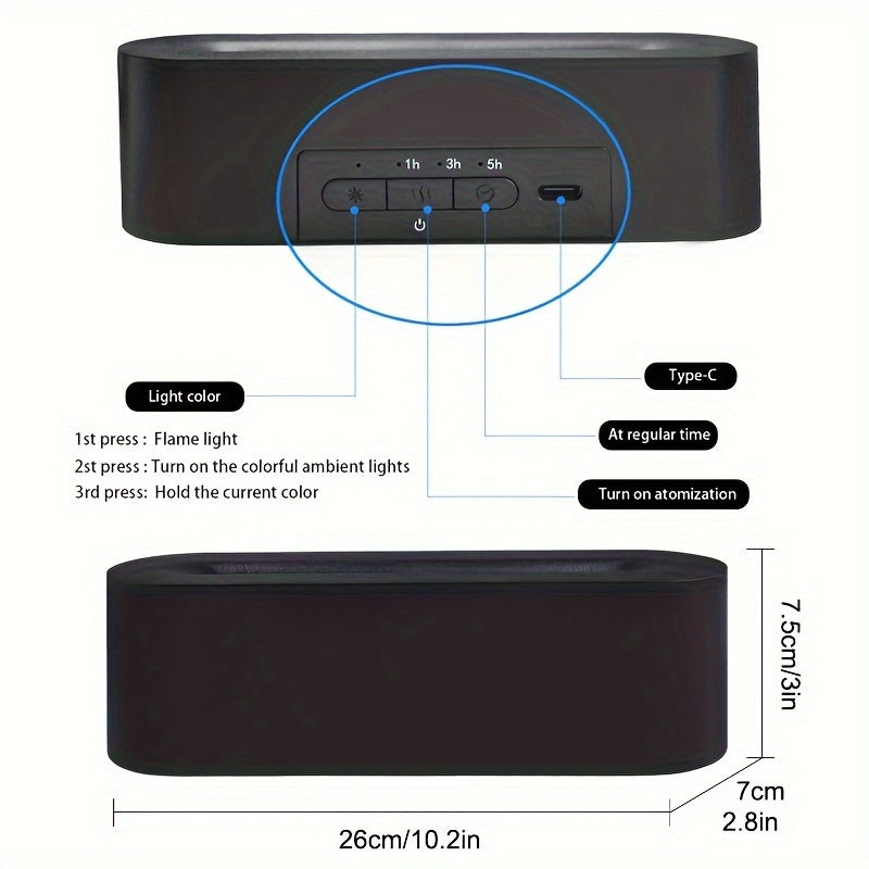 FlameGlow – USB Aromalamp met Kleurige Vlammen