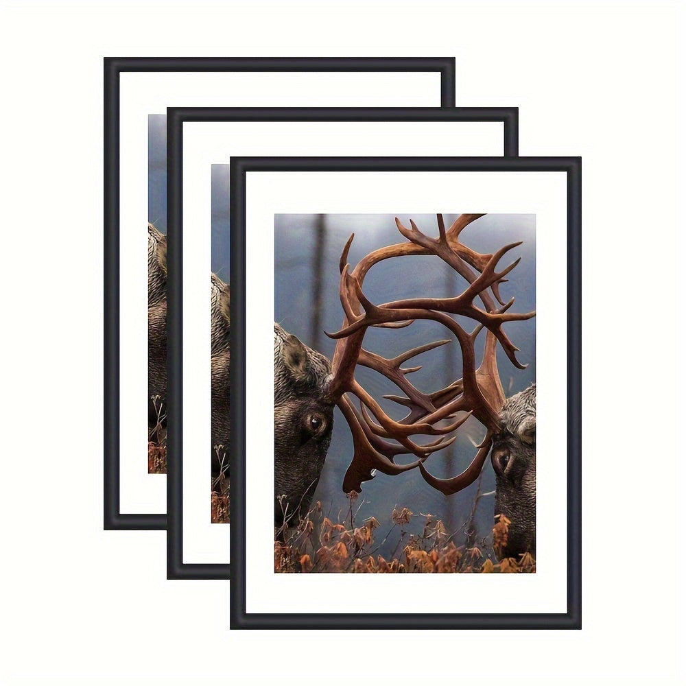 GalleryFrame – Set van 3 Zwarte Fotolijsten voor Wanden en Tafels