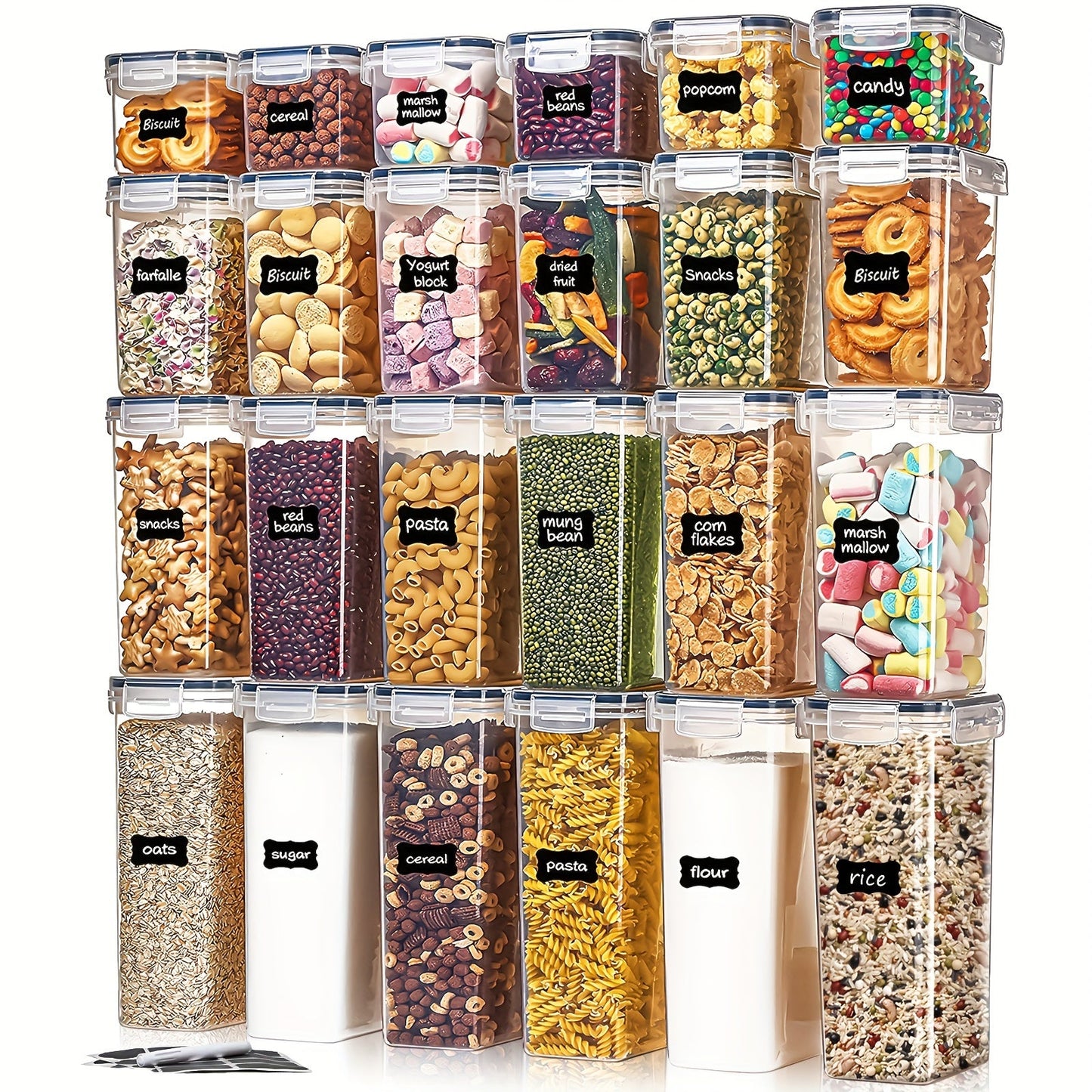 FoodSaver Set - 24 Luchtdichte Bewaarbakjes voor Keukenorganisatie