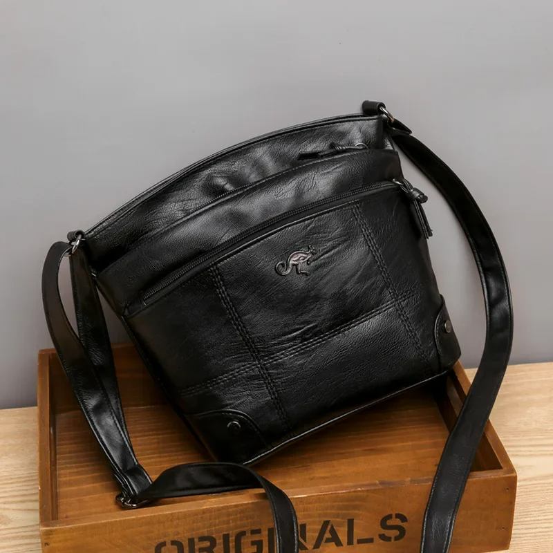 LuxuryCarry - Elegante Leren Schoudertas met Ruim Ontwerp