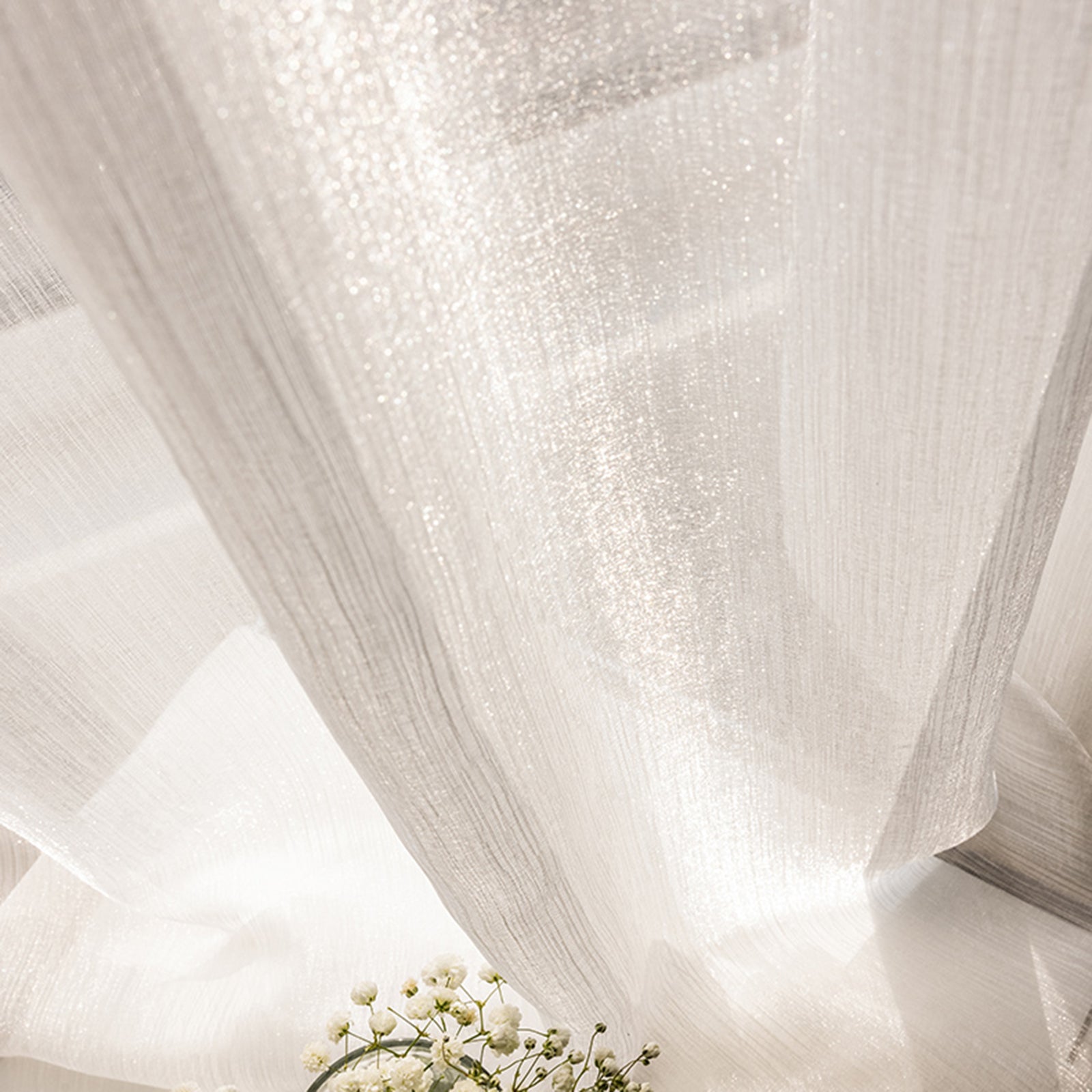 WeaveGlam Curtains - Elegante Transparante Woven Gordijnen voor Moderne Interieurs