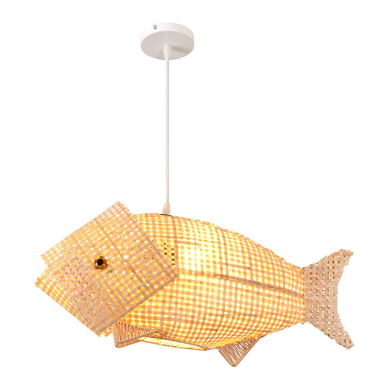 WaveGlow Pendant - Elegante Houten Aziatische Hanglamp