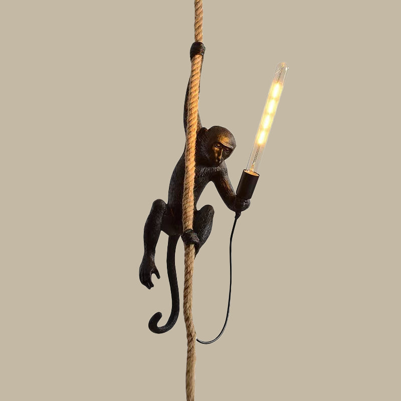 MonkeyLight – Speelse Aap Hanglamp met Henneptouw