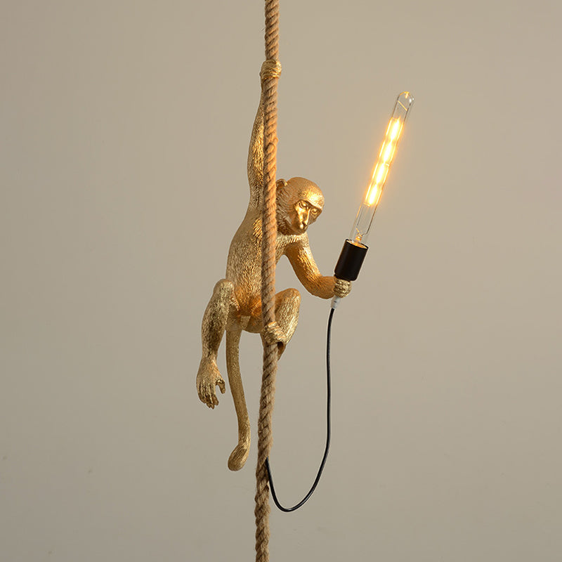 MonkeyLight – Speelse Aap Hanglamp met Henneptouw