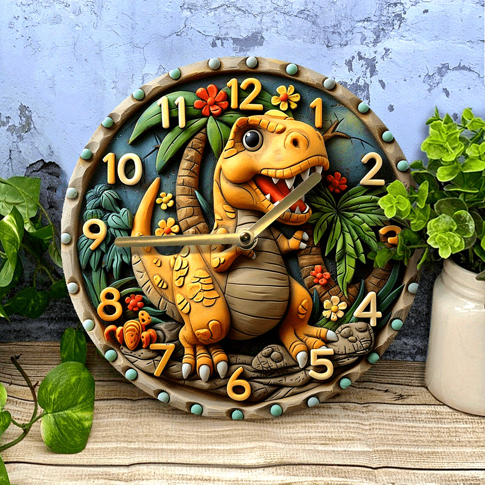 DinoTime Clock – Speelse Dinosaurus Muurdecoratie