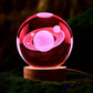 LumiSphere - Luxe 3D Kristallen Tafellamp met Houten Voet