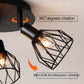 RusticGlow Lamp - Landelijke Zwarte Plafondlamp met Draaibare Kappen