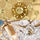 CrystalElegance Pendant - Luxe Plafondlamp met Messing Accenten