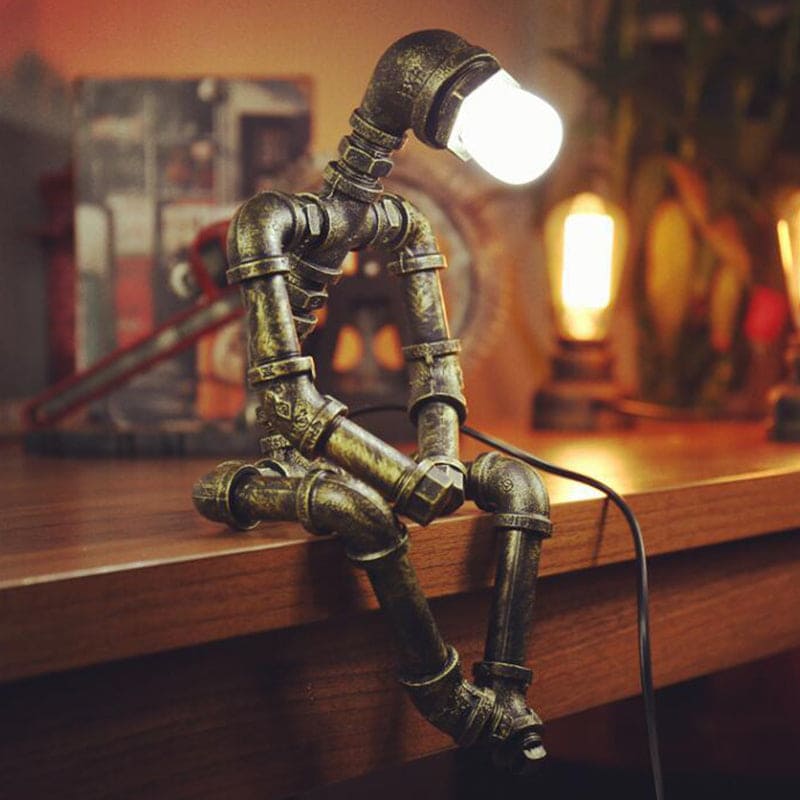 RoboShine Robotlamp – Speelse IJzeren Verlichting voor Thuis