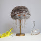 Romantische FeatherBeam - Moderne Veer 1-Licht Bedlamp met Kristallen Decor