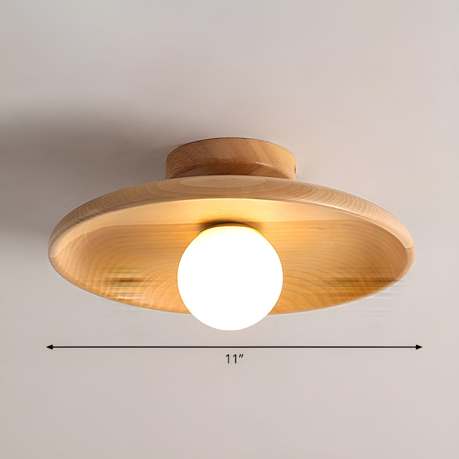 Elegante Houten Wabi Sabi Plafondlamp met LED - WoodBliss