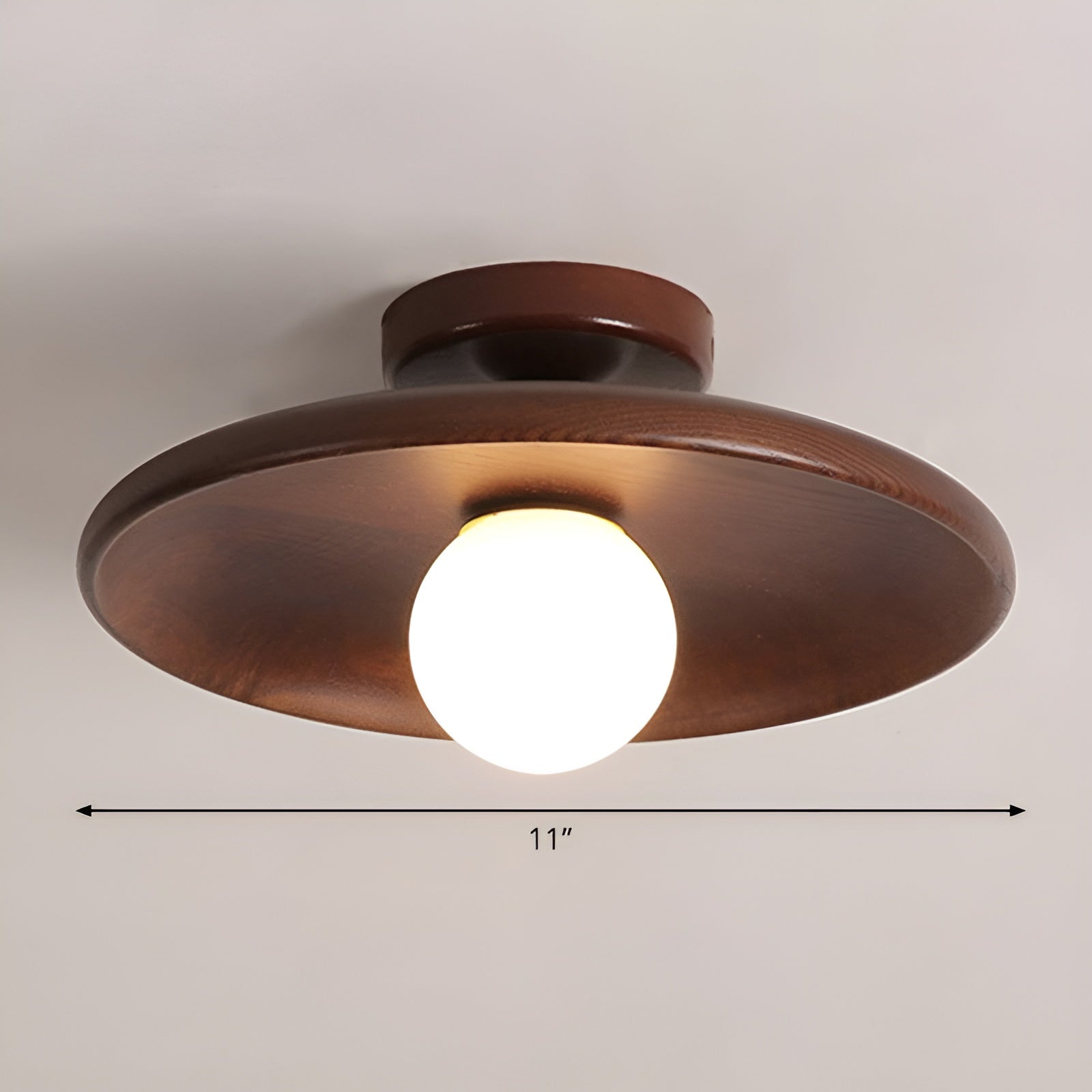 Elegante Houten Wabi Sabi Plafondlamp met LED - WoodBliss